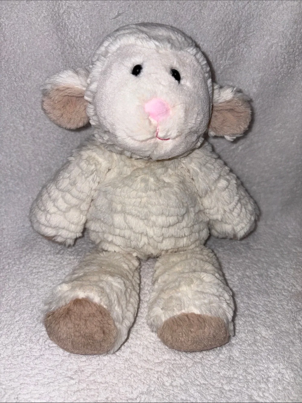 Mary Meyer marshmallow Plush White Lamb Stuffed Animal Pink Nose